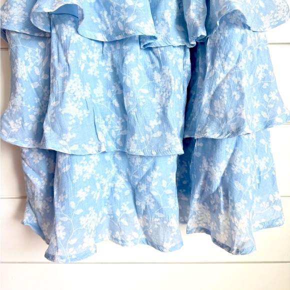 New, Altar’d State, Blue Floral Sundress With Flutter Sleeves, Size Large - Picture 4 of 6
